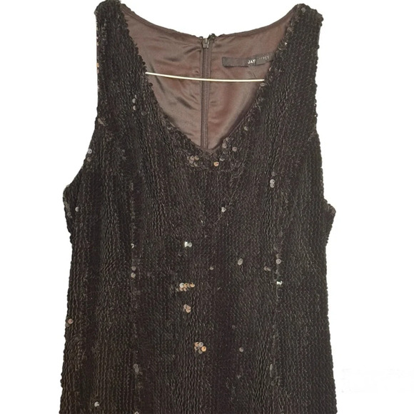 Jay Godfrey Black Full Sequin Slit Knee Length Sheath Dress Formal Prom EUC Sz 8 - Picture 6 of 15